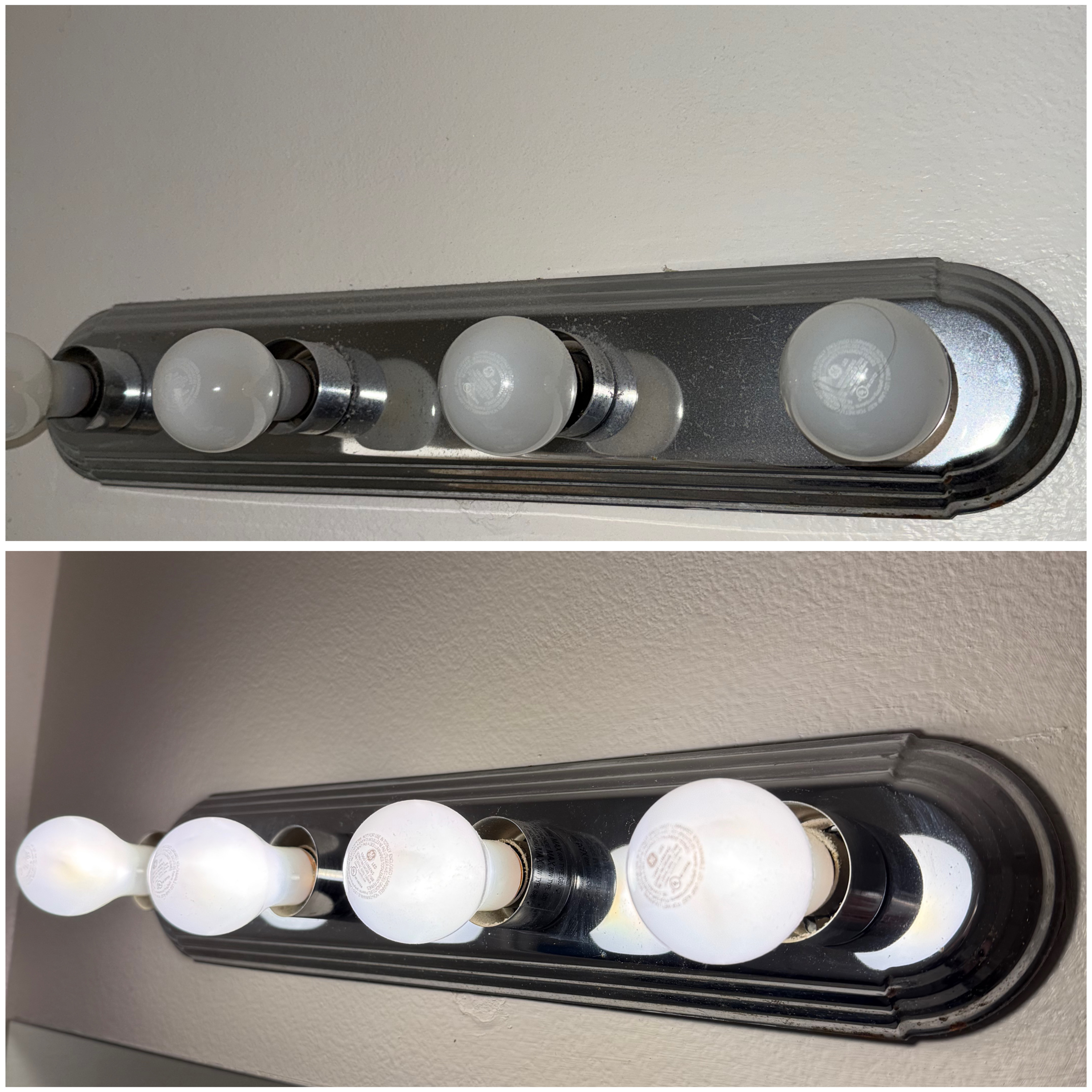 Bathroom light fixture cleaning comparison